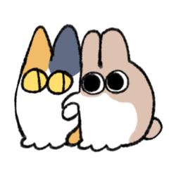 [LINEスタンプ] イエネコとノウサギ