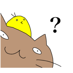 [LINEスタンプ] ぶさいくねこときいろいとり