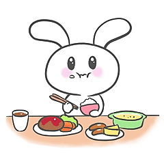 [LINEスタンプ] のんびりもっちりうさぎ