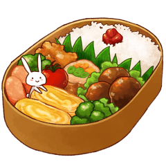 [LINEスタンプ] 食いしん坊うさぎの飯テロスタンプ2の画像（メイン）