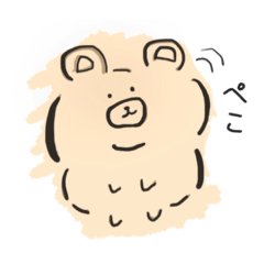 [LINEスタンプ] 手描きクマ