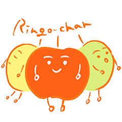 [LINEスタンプ] りんごちゃんとぽんくんとともだち