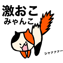[LINEスタンプ] 使いやすい！三毛猫「ミャン・玉三郎」