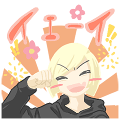 [LINEスタンプ] 金髪ショートがーるず