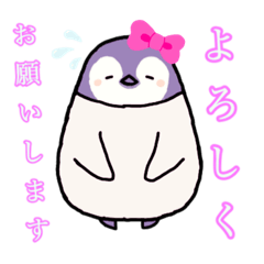 [LINEスタンプ] 可愛いペンギンスタンプ(女の子＆男の子)