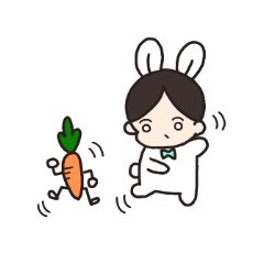 [LINEスタンプ] センター分けうさぎくんとおせわニンジン