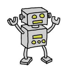 [LINEスタンプ] ロボとおばけとウサギ