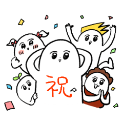 [LINEスタンプ] 白い人々 ～祝福の民～