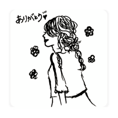 [LINEスタンプ] おしゃれ女子 モノトーン  可愛い白黒