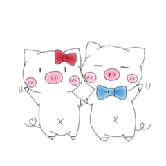 [LINEスタンプ] ブタさんカップル♡