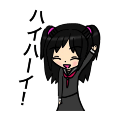 [LINEスタンプ] 黒髪少女と女装男子01