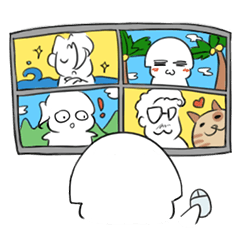 [LINEスタンプ] 家で何をしてる