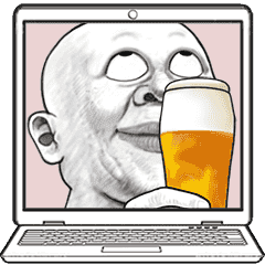 [LINEスタンプ] 動くスキンヘッド28ビールで乾杯