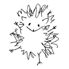 [LINEスタンプ] 白黒のハリネズミたち