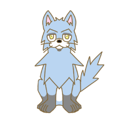 [LINEスタンプ] 表情豊かな青色オオカミ