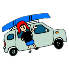 [LINEスタンプ] カヌー 車女子