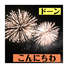 [LINEスタンプ] 実写花火で挨拶するよん