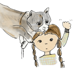 [LINEスタンプ] あんにゅいな女の子と猫のいらすと