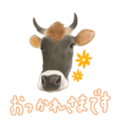 [LINEスタンプ] 薫る野牧場のジャージー牛さん達 (2)の画像（メイン）