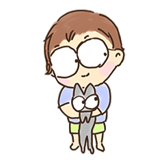 [LINEスタンプ] 男の子とねこ