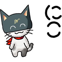 [LINEスタンプ] にゃんこ仮面（黒）