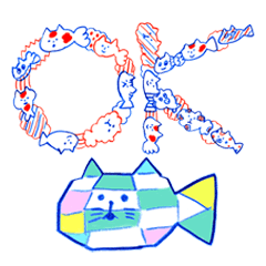 [LINEスタンプ] ネコ金魚＆ネコノコシリーズ1