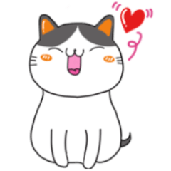 [LINEスタンプ] 太った猫の家族