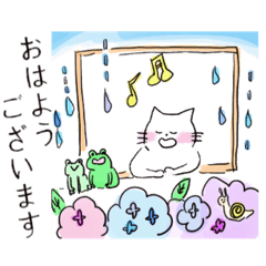 [LINEスタンプ] 梅雨、七夕、天気ネコ