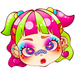 [LINEスタンプ] むにゅっとからふるがーるず