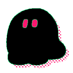 [LINEスタンプ] ネオンカラー黒おばけ