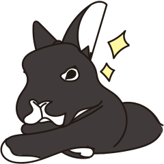[LINEスタンプ] くろまるうさぎ