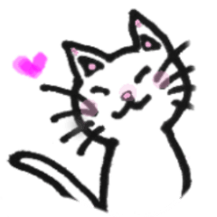 [LINEスタンプ] ほのぼの手描きねこのすけ2(白猫さん)