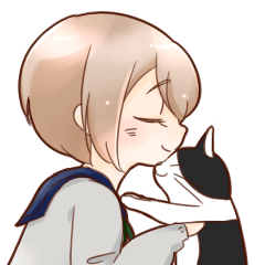 [LINEスタンプ] 猫が大好きな女の子