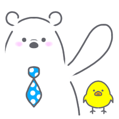 [LINEスタンプ] 水玉ネクタイのシロクマくん