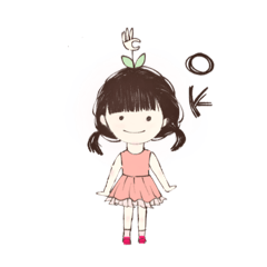 [LINEスタンプ] 感情を花に咲かせる女の子