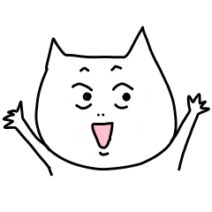[LINEスタンプ] おてあげ白ねこ