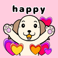 [LINEスタンプ] ぴこぴこパピーの お祝い 英語版