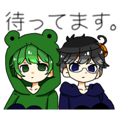 [LINEスタンプ] かえるとうさぎさん 暁ノ水さんスタンプ