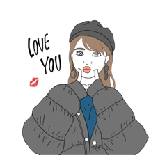 [LINEスタンプ] ファッショナブルな女の子。