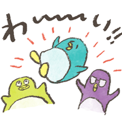 [LINEスタンプ] ペンギントリオ ペン太とペン男とペンの助