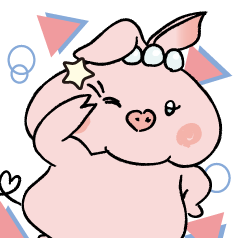 [LINEスタンプ] ブタのポル子と真珠の耳飾り