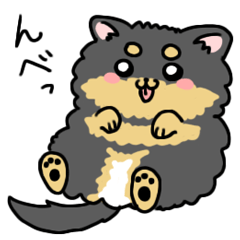 [LINEスタンプ] ブラックタンのポメラニアン。