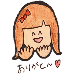 [LINEスタンプ] リボンを付けた女の子