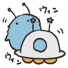 [LINEスタンプ] ふさふさ星人