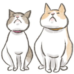 [LINEスタンプ] 兄妹猫とおじさん猫スタンプ