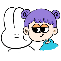 [LINEスタンプ] ポップな女の子とうさぎ