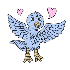 [LINEスタンプ] 幸福の鳥 Vol.1:クオーレとメラニー