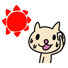 [LINEスタンプ] 連絡ねこ（サマー編）