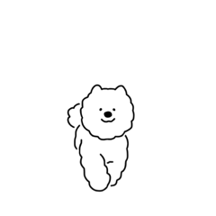 [LINEスタンプ] たぶんしろいいぬ