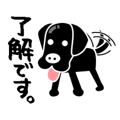 [LINEスタンプ] ラブラドールつやぴか黒丸 敬語版